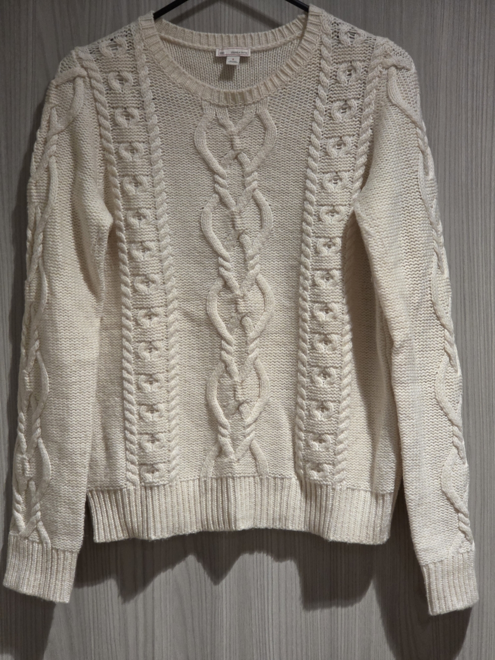 GAP Cream Cable-Knit Crewneck Sweater